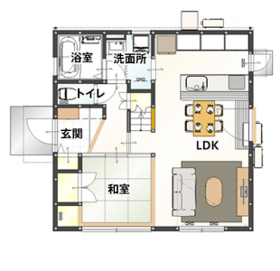 滋賀県栗東市で注文住宅,デザイン住宅の新築一戸建てならベストハウスネクストの松尾設計室モデルハウス1階間取り