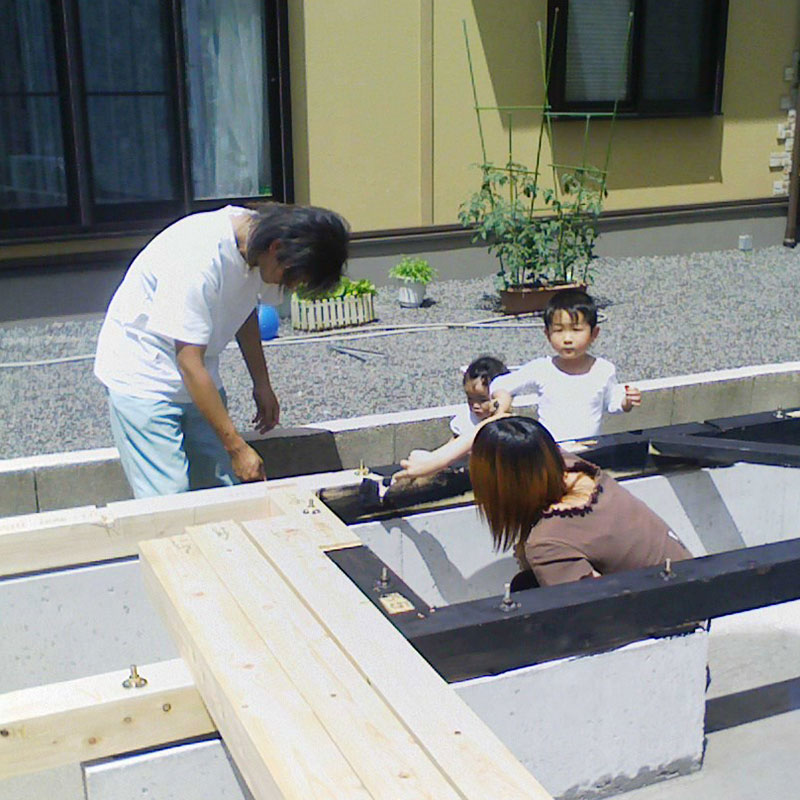 滋賀県栗東市の注文住宅のウッドデッキDIY