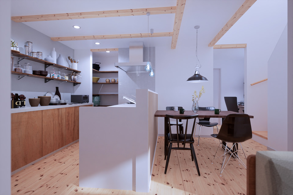 ダイニングキッチン odd house-規格住宅 fitclue