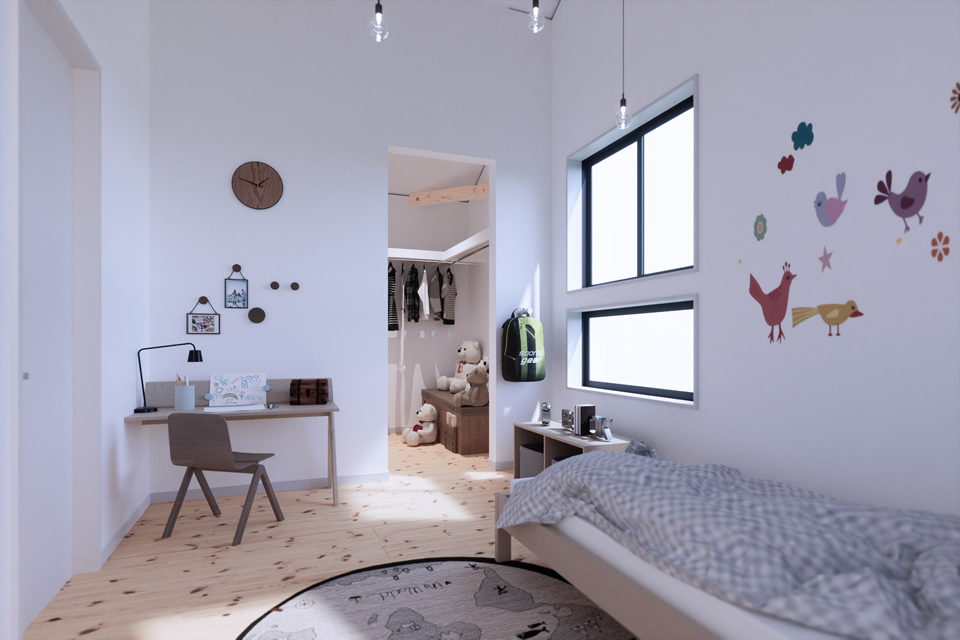 子ども部屋 odd house-規格住宅 fitclue