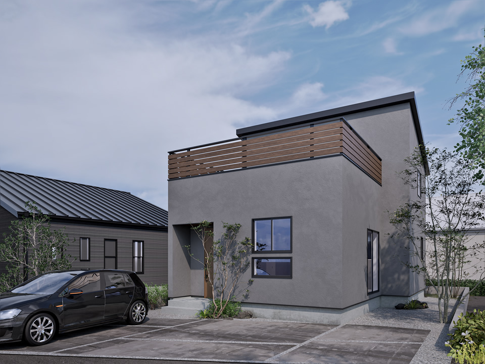 外観 odd house-規格住宅 skyclue