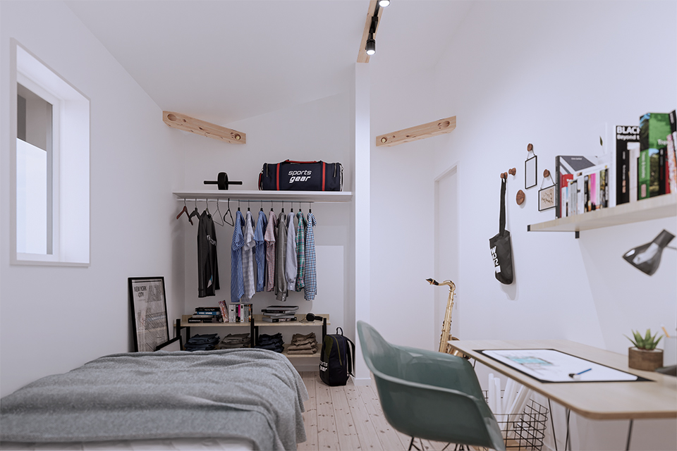 子ども部屋 odd house-規格住宅 skyclue