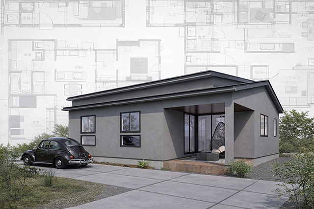 外観 odd house平屋-規格住宅 midclue